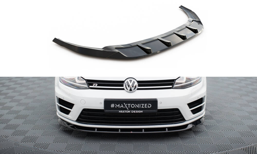 Front Ansatz V.6 für VW Golf R / R-Line Mk7 schwarz Hochglanz