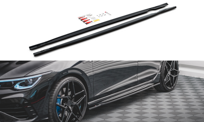 Seitenschweller Ansatz für V.1 für VW Golf R Mk8 Facelift schwarz Hochglanz