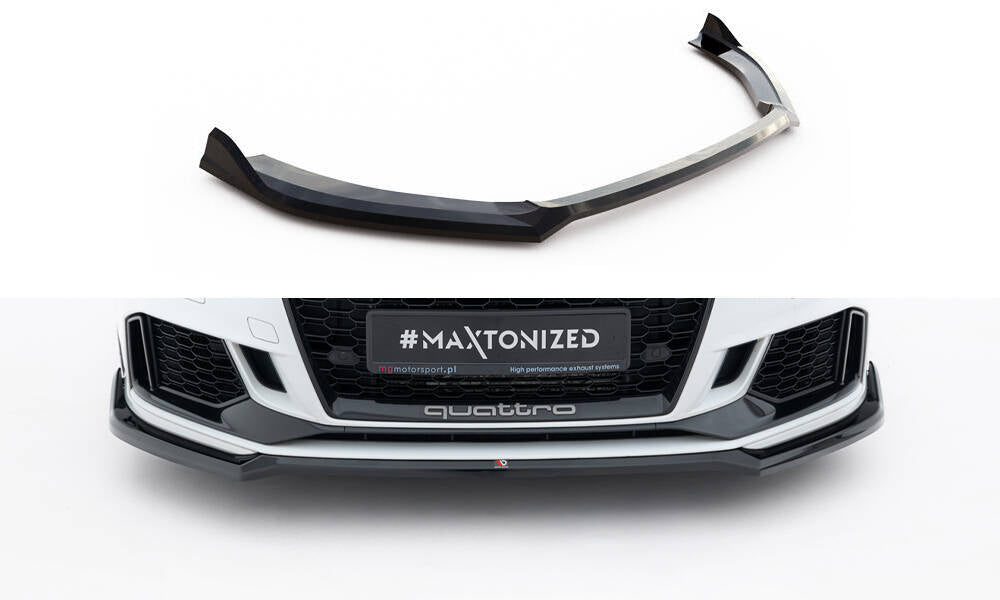 Front Ansatz V.4 für Audi RS3 Limousine 8V Facelift schwarz Hochglanz