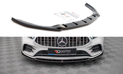 Front Ansatz V.5 für Mercedes A35 AMG / AMG-Line W177  schwarz Hochglanz