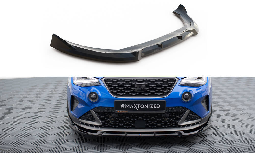 Front Ansatz für Seat Arona FR Mk1 Facelift schwarz Hochglanz