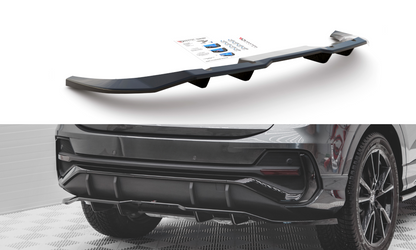 Mittlerer Cup Diffusor DTM Look Heck Ansatz für Audi Q3 Sportback S-Line schwarz Hochglanz