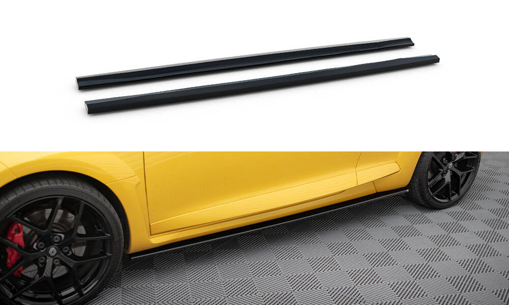 Seitenschweller Ansatz für RENAULT MEGANE 3 RS schwarz Hochglanz
