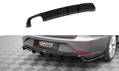 Diffusor Heck Ansatz für Seat Leon FR Sportstourer Mk3 schwarz Hochglanz