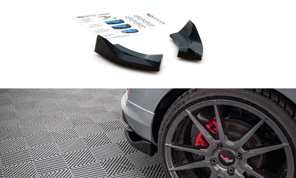 Heck Ansatz Flaps Diffusor V.1 für Ford Fiesta ST Mk8 schwarz Hochglanz