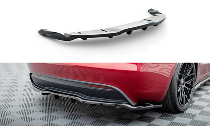 Mittlerer Cup Diffusor DTM Look Heck Ansatz für V.1 Tesla Model 3 Project HighlandFacelift schwarz Hochglanz