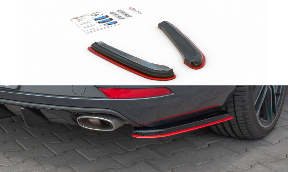 Heck Ansatz Flaps Diffusor passend für V.2 Seat Leon Mk3 Cupra ST Facelift schwarz Hochglanz