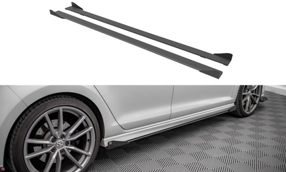 Street Pro Seitenschweller Ansatz für + Flaps Volkswagen Golf R Mk7 schwarz Hochglanz
