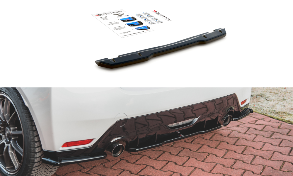 Mittlerer Diffusor Heck Ansatz für Toyota GR Yaris Mk4 Carbon Look