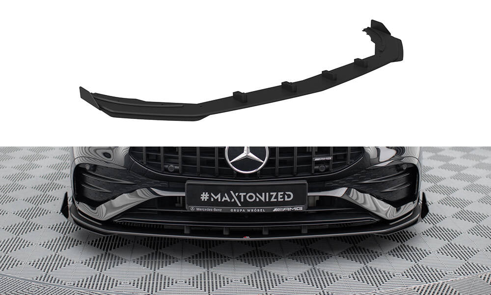 Street Pro Front Ansatz + Flaps für Mercedes-AMG A35 W177 Facelift schwarz Hochglanz
