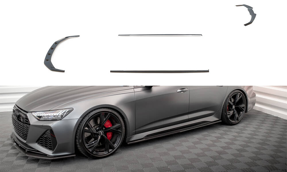 Set of Carbon Fiber Splitters Audi RS6 C8 schwarz matt
