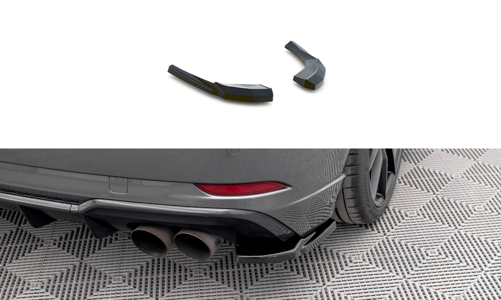 Heck Ansatz Flaps Diffusor V.1 für Audi S3 Sportback 8V Facelift schwarz Hochglanz