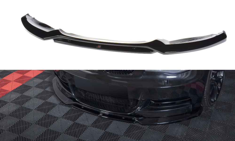 Front Ansatz V.1 für for BMW 1er E82 FACELIFT M Paket schwarz Hochglanz