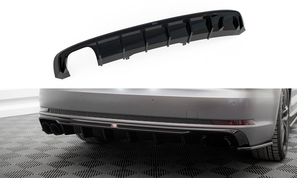 Diffusor Heck Ansatz für Audi A4 S-line B9 (Doppelauspuff li.endrohr)