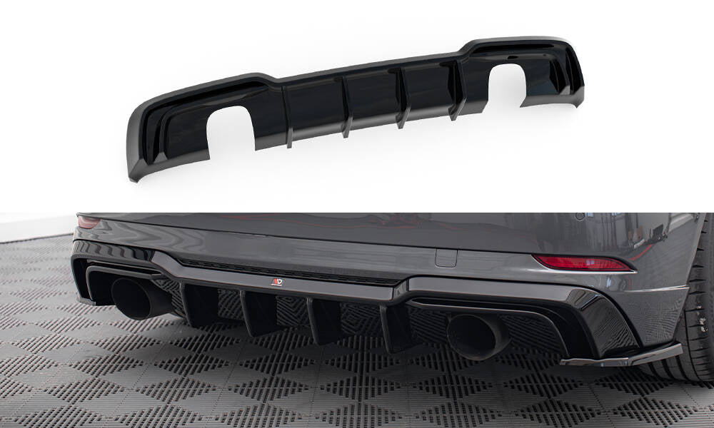Diffusor Heck Ansatz für Audi A3 S-Line Sportback 8V Facelift (Einzelauspuff li. re.)