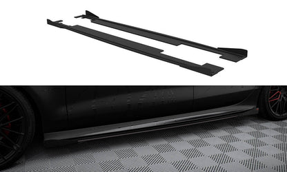 Street Pro Seitenschweller Ansatz für + Flaps Audi A7 RS7 Look C7 schwarz Hochglanz