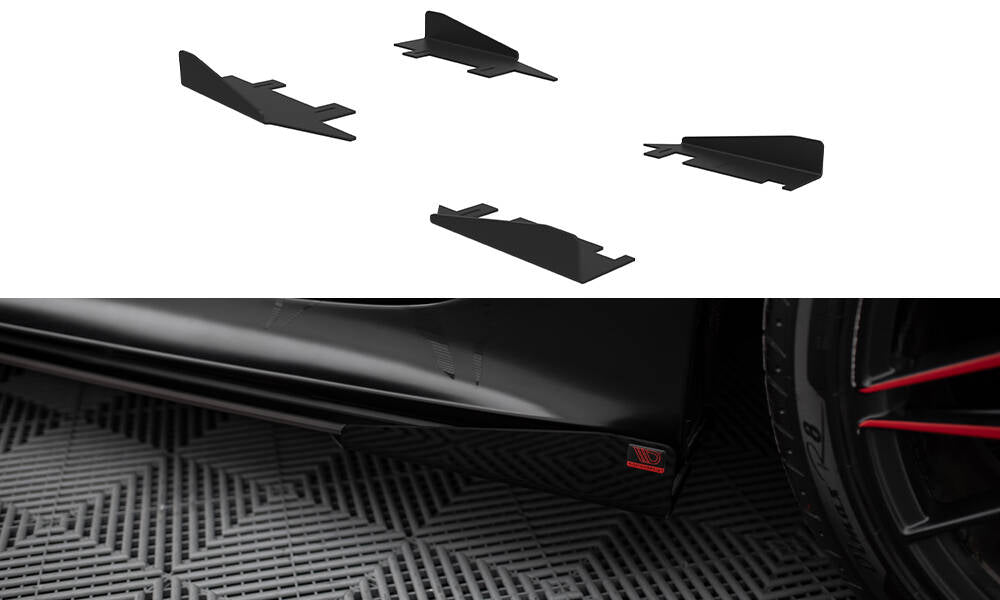 Seitenschweller Flaps für Audi A7 RS7 Look C7 schwarz Hochglanz