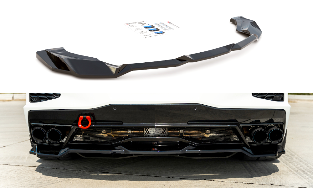 Mittlerer Diffusor Heck Ansatz für Chevrolet Corvette C8 Carbon Look