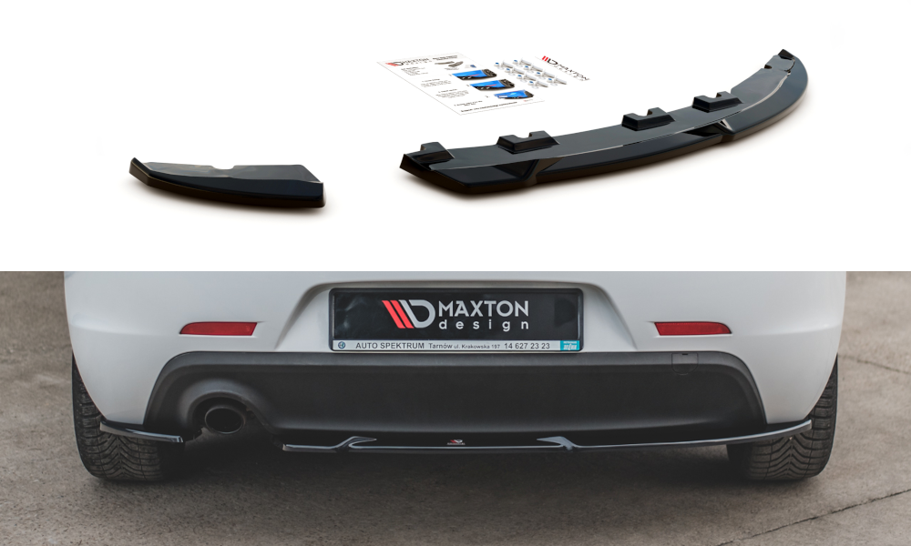 Heck Ansatz Flaps Diffusor V.1 für Alfa Romeo Giulietta  schwarz Hochglanz