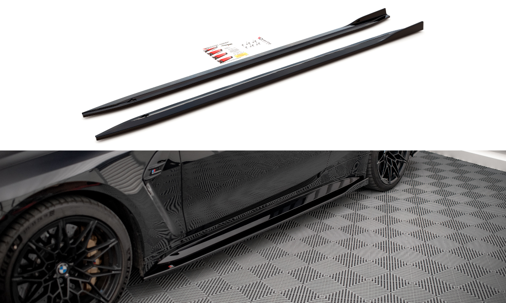 Seitenschweller Ansatz für V.1 für BMW M4 G82 / G82 Facelift schwarz Hochglanz