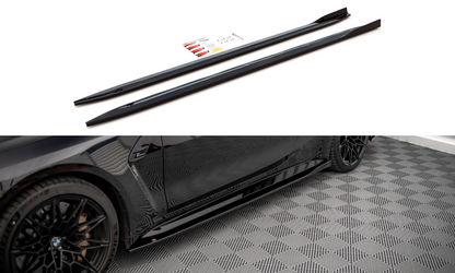 Seitenschweller Ansatz für V.1 für BMW M4 G82 / G82 Facelift schwarz Hochglanz