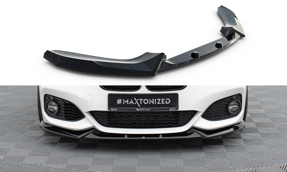 Front Ansatz V.5 für BMW 1er M-Paket / M140i F20 Facelift schwarz Hochglanz