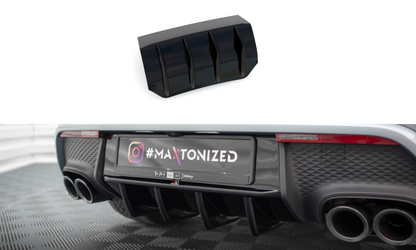 Diffusor Heck Ansatz für Porsche Macan Mk1 Facelift 2 schwarz Hochglanz