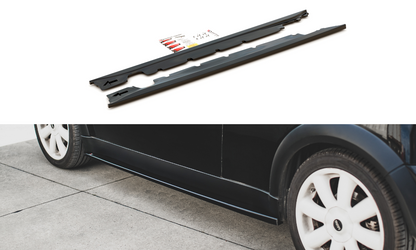 Seitenschweller Ansatz für Mini Cooper / One R50 schwarz Hochglanz