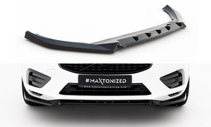 Front Ansatz V.2 für Volvo XC60 Mk2 R-Design schwarz Hochglanz