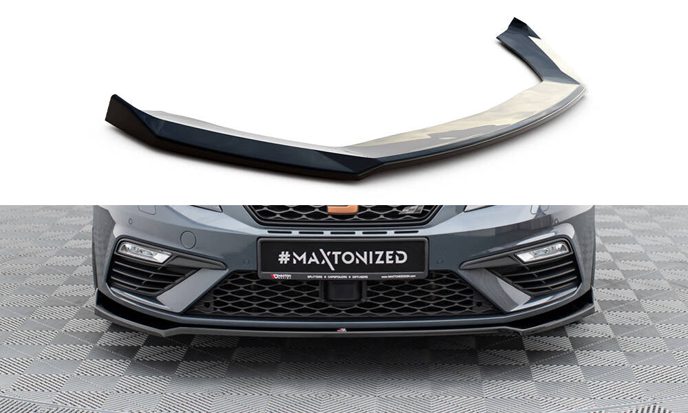 Front Ansatz V.7 für Seat Leon Cupra / FR Mk3 FL schwarz Hochglanz
