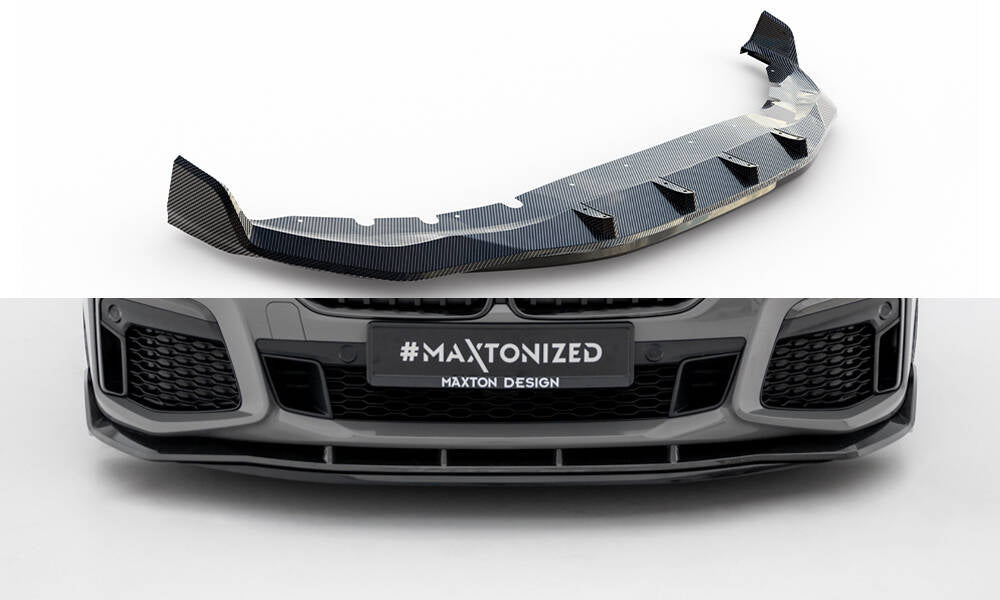 Prepreg Carbon Fiber Front Ansatz für + ABS Diffusor BMW 7 M-Paket G11 Facelift schwarz Hochglanz
