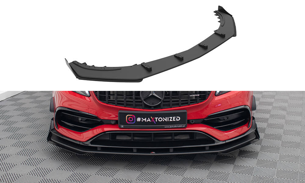 Street Pro Front Ansatz + Flaps für Mercedes-Benz A 45 AMG Aero W176 Facelift schwarz Hochglanz