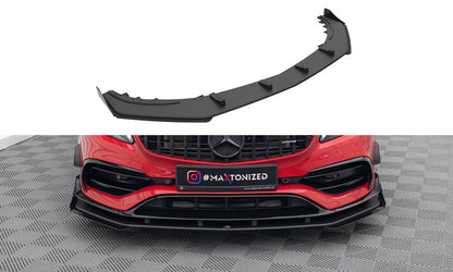 Street Pro Front Ansatz + Flaps für Mercedes-Benz A 45 AMG Aero W176 Facelift schwarz Hochglanz