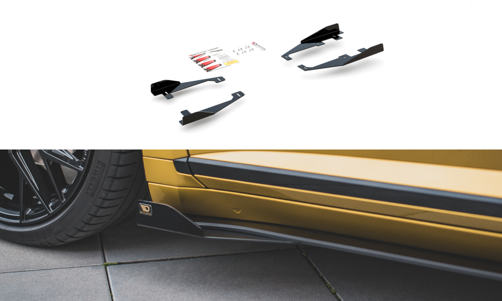Seitenschweller Flaps für VW Arteon R-Line schwarz Hochglanz