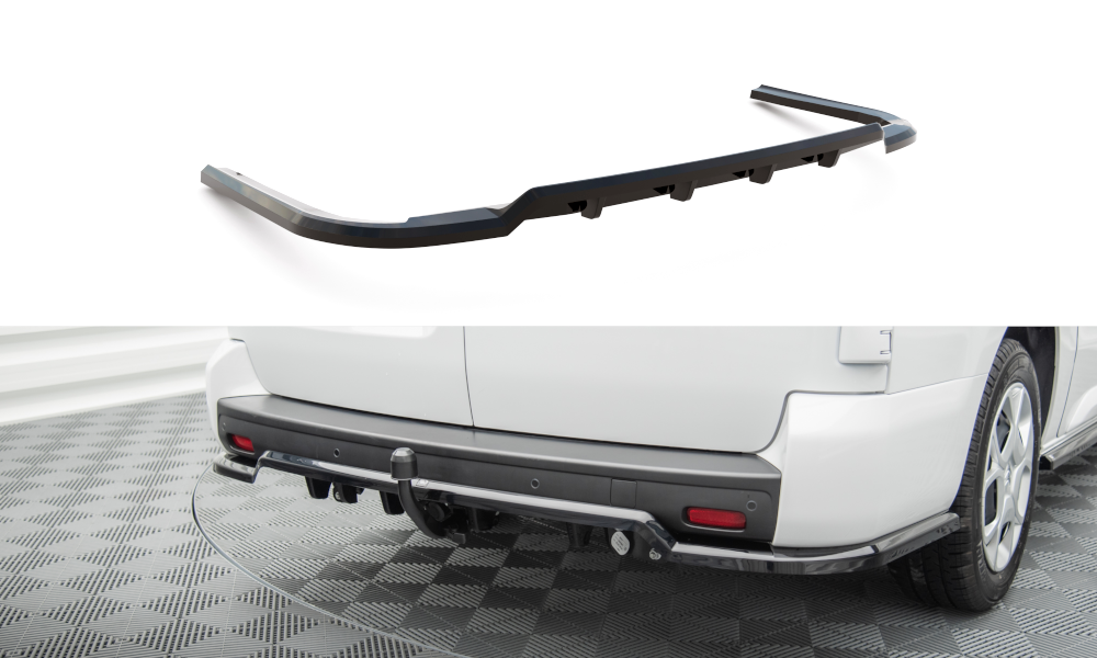 Mittlerer Cup Diffusor DTM Look Heck Ansatz für Citroen Jumpy L3 Mk3 schwarz Hochglanz