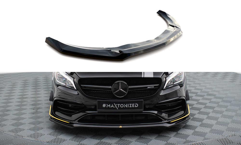 Front Ansatz V.3 für Mercedes-AMG CLA 45 Aero C117 Facelift schwarz Hochglanz