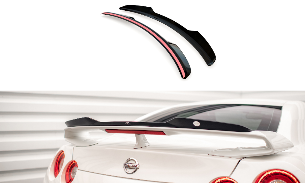 Spoiler CAP für Nissan GTR R35 Facelift schwarz Hochglanz