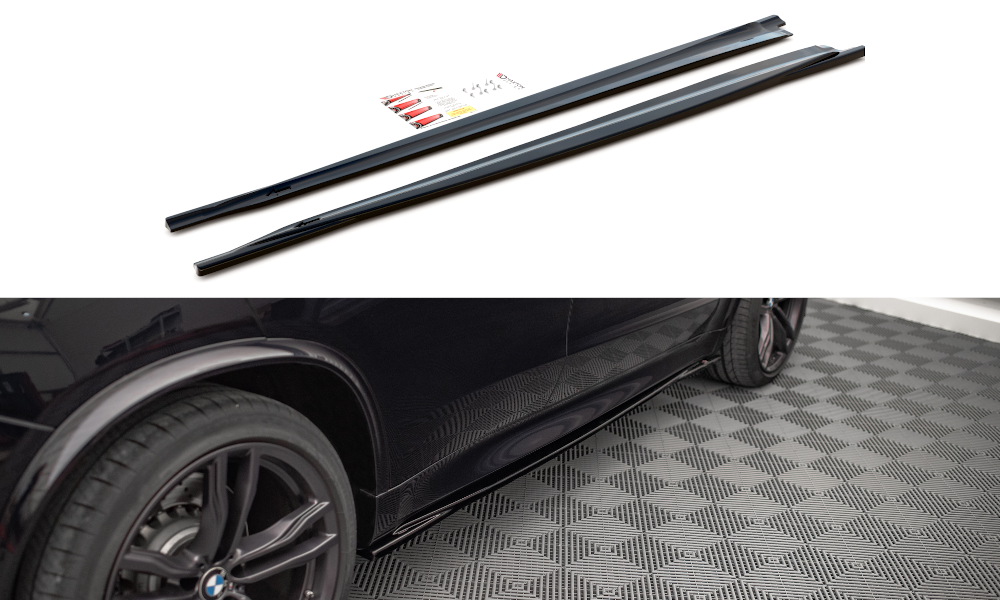 Seitenschweller Ansatz für V.1 für BMW X5 M F85 schwarz Hochglanz