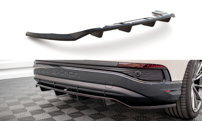 Mittlerer Cup Diffusor DTM Look Heck Ansatz für Audi Q4 e-tron Sportback S-line Mk1 schwarz Hochglanz