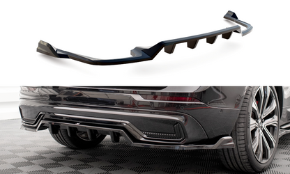 Mittlerer Cup Diffusor DTM Look Heck Ansatz für Volvo XC60 R-Design Mk2 Facelift schwarz Hochglanz