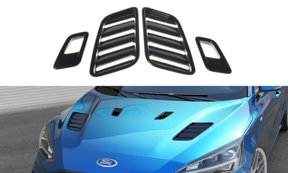 Motorhauben Luftschlitze Ford Focus ST-Line / ST Mk4 schwarz Hochglanz