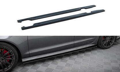 Seitenschweller Ansatz für V.1 für Audi A6 / A6 C7 S-line/ S6 C7 Facelift schwarz Hochglanz