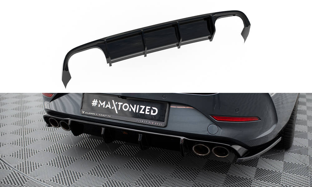 Diffusor Heck Ansatz für Cupra Leon ST Mk1 schwarz Hochglanz