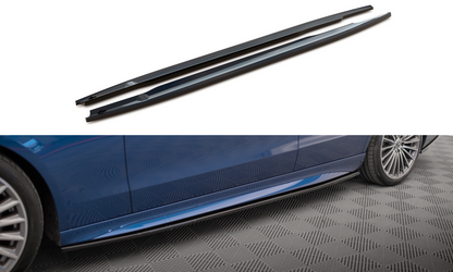 Seitenschweller Ansatz für Mercedes-Benz C AMG-Line / 43 AMG W206 schwarz Hochglanz