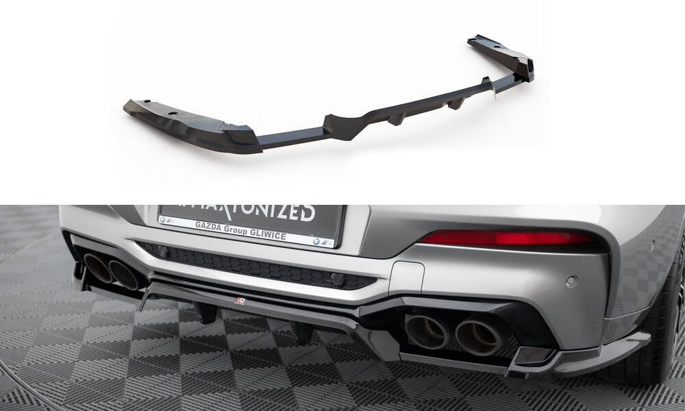 Mittlerer Cup Diffusor DTM Look Heck Ansatz für BMW X4 M F98 schwarz Hochglanz