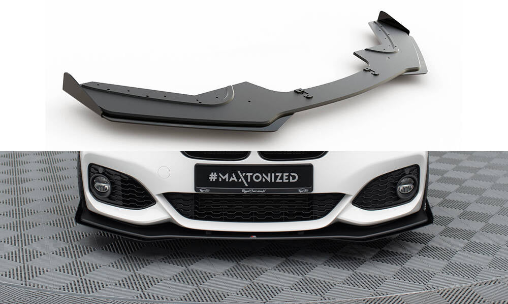 Street Pro Front Ansatz für V.3 +Flaps für BMW 1er F20 M-Paket Facelift / M140i  schwarz Hochglanz