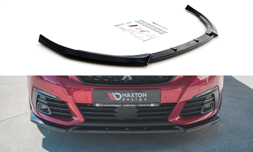 Front Ansatz V.1 für Peugeot 308 GT Mk2 Facelift schwarz Hochglanz
