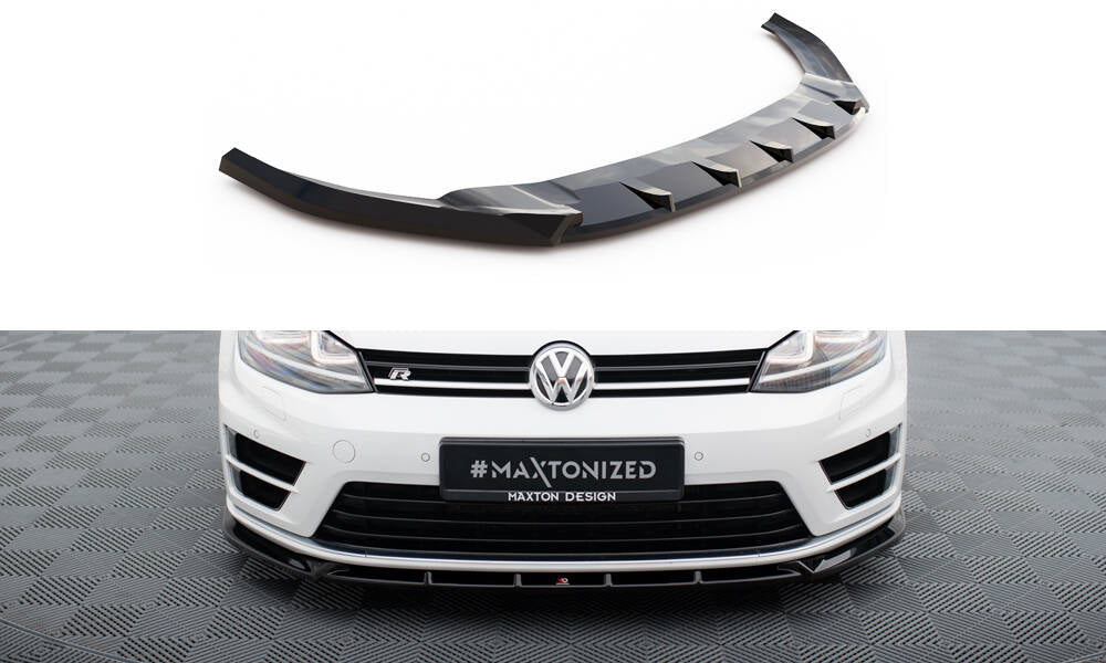 Front Ansatz V.5 für VW Golf R / R-Line Mk7 schwarz Hochglanz