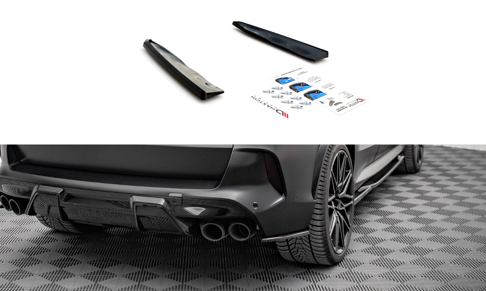 Heck Ansatz Flaps Diffusor für BMW X5M F95 schwarz matt