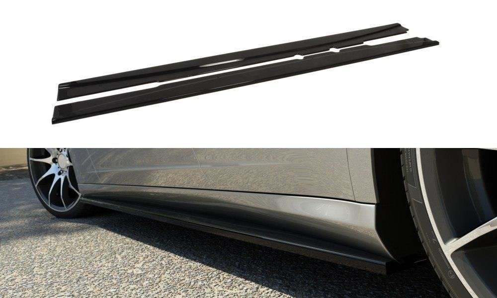 Seitenschweller Ansatz für MERCEDES CLS C219 schwarz Hochglanz